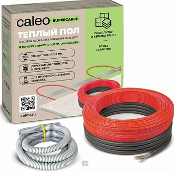 Нагревательная секция для теплого пола CALEO SUPERCABLE 18W-30, 2.7-4.2 м2